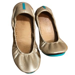 TIEKS Limited Edition Champagne Foldable Ballet Flats Size 8
